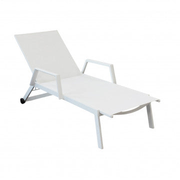 Lettino impilabile struttura alluminio verniciato textilene 195x72x53 cm