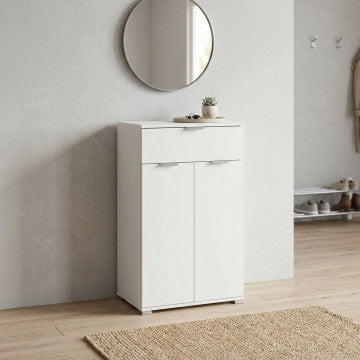 Mobiletto 2 ante 1 cassetto bianco 60x38x103 cm truciolare