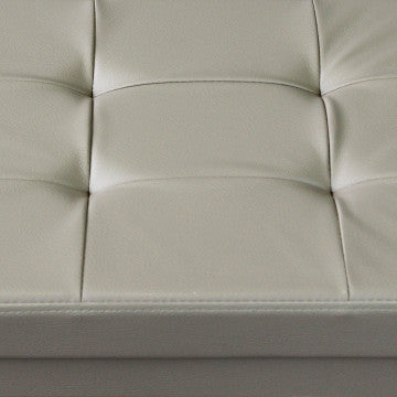 Pouf contenitore rettangolare in ecopelle, 76x38x38 cm, rosa pallido