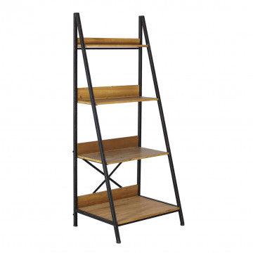 Mobile in ferro e legno con 4 ripiani, cm 62x49,5x147h