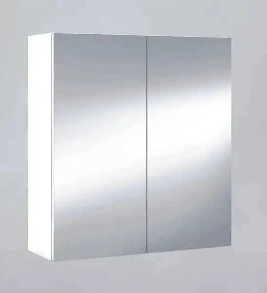 Armadietto Specchiera 60x21x65H con 2 Ante - Finitura Bianca Set di mobili per bagno FORES   