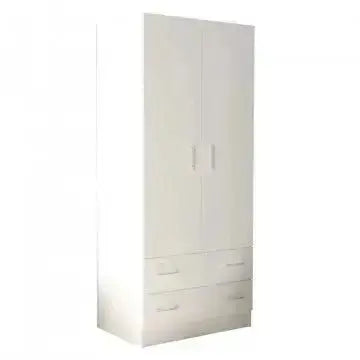 Armadio Bianco con 2 Ante e Due Cassetti POP, cm 80x52x180 Armadi Hobby Shop Solution   