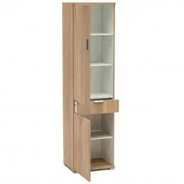Armadio Cassetto Naturale con 2 Ante e 1 Cassetto, cm 45x38x174 Armadi Hobby Shop Solution   