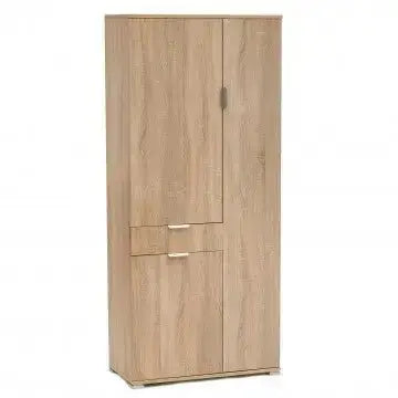Armadio Color Naturale con 3 Ante e 1 Cassetto, cm 75x38x174 Armadi Hobby Shop Solution   