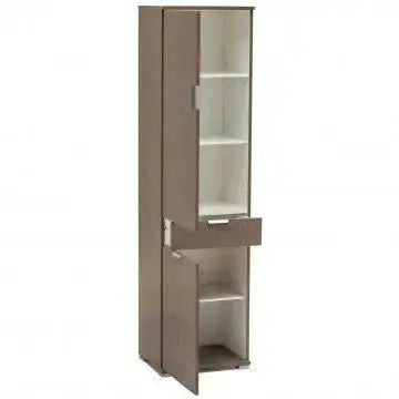 Armadio Rovere Grigio con 2 Ante e 1 Cassetto, cm 45x38x174 Armadi Hobby Shop Solution   