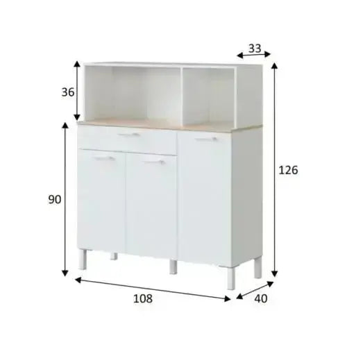 Armadio Cucina a 3 Ante in Bianco Canadian - Funzionalità e Stile Nordico Armadi FORES   