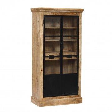 Mobile Chester in mango con 2 ripiani e 6 cassetti 90x45x180 cm