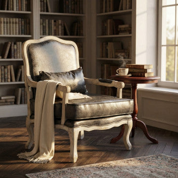 Poltrona in ecopelle vintage grigio scuro, legno, 64x72x92 cm