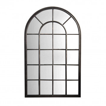 Specchio in ferro con retro in MDF, 80,5x127 cm, colore grigio