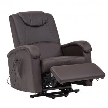Poltrona relax elettrica reclinabile in ecopelle con funzione massaggiante