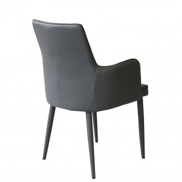 Poltrona in ecopelle grigio scuro, dimensioni 56x54x89 cm, peso 8,3 kg