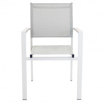 Poltrona struttura alluminio seduta textilene 2x1 55x58x85 cm