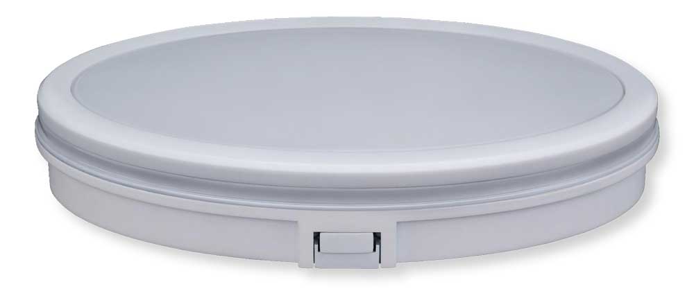 Plafoniera ovale Fool Moon 16W con luce regolabile, corpo in plastica bianca, ideale per installazione a soffitto o parete, SKU: BEGH-75374