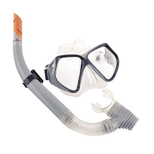 Set Snorkeling Ocean Diver 14+ Anni, Maschera Vetro, Boccaglio Dry-Top