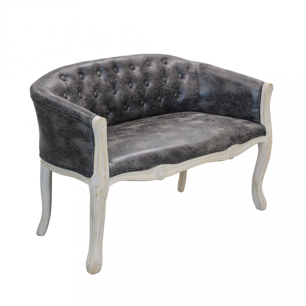 Divano elegante con capitonné in tessuto di lusso Divani Hobby Shop Solution Grigio scuro  