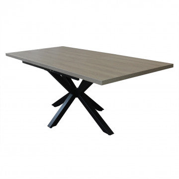 Tavolo allungabile piano melamina grigio 160/200 x 90 cm