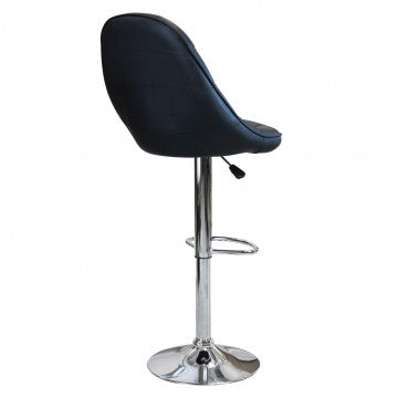 Sgabello regolabile in metallo e ecopelle, altezza 95-116 cm