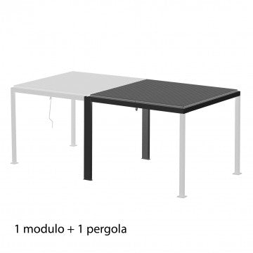 Modulo pergola bioclimatica 3x3 in alluminio, altezza 2,3 m