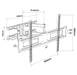 Schema tecnico del supporto TV inclinabile rotante con dettagli di installazione, regolazioni di inclinazione ±20° e rotazione ±45°, dimensioni 600x400mm