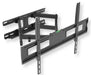 Supporto TV inclinabile rotante per schermi da 32 a 82 pollici, struttura in metallo nero, con livello integrato, capacità 45 kg, dimensioni 600x400mm