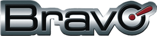 Logo Bravo in stile grafico con effetto metallico, rappresenta il marchio di supporti TV e accessori elettronici