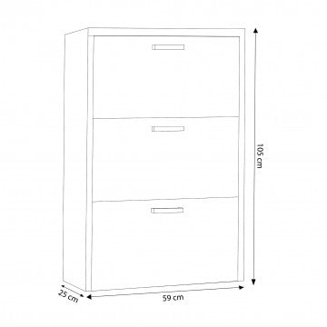 Scarpiera a ribalta in truciolare bilaminato pino, 59x25x105 cm