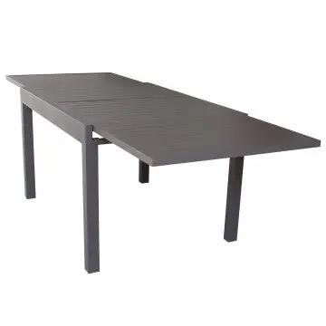 Tavolo da giardino Hawaii in alluminio taupe esteso, perfetto per ospitare più persone in ambienti outdoor eleganti.