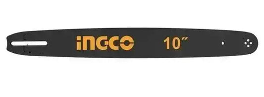 Barra di ricambio Ingco da 10 pollici per motosega a scoppio, compatibile con modello I/GCS26101, ideale per tagli precisi in giardinaggio.