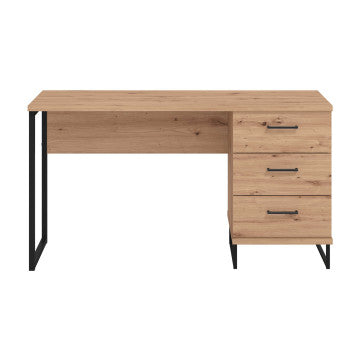 Scrivania computer 137,5x56x75 cm metallo truciolare bilaminato rovere