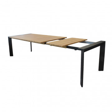 Tavolo allungabile 150/200x100 cm effetto legno struttura alluminio
