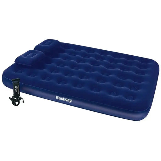 Bestway Materasso Gonfiabile Floccato con Cuscino e Pompa 203x152x22cm  Hobby Shop Solution Blu  