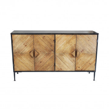 Mobile Derek in metallo e legno, dimensioni 147 x 44 x 85 cm