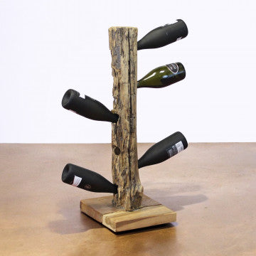 Porta bottiglie in legno di teak, dimensioni 30x30x80 cm, colore marrone