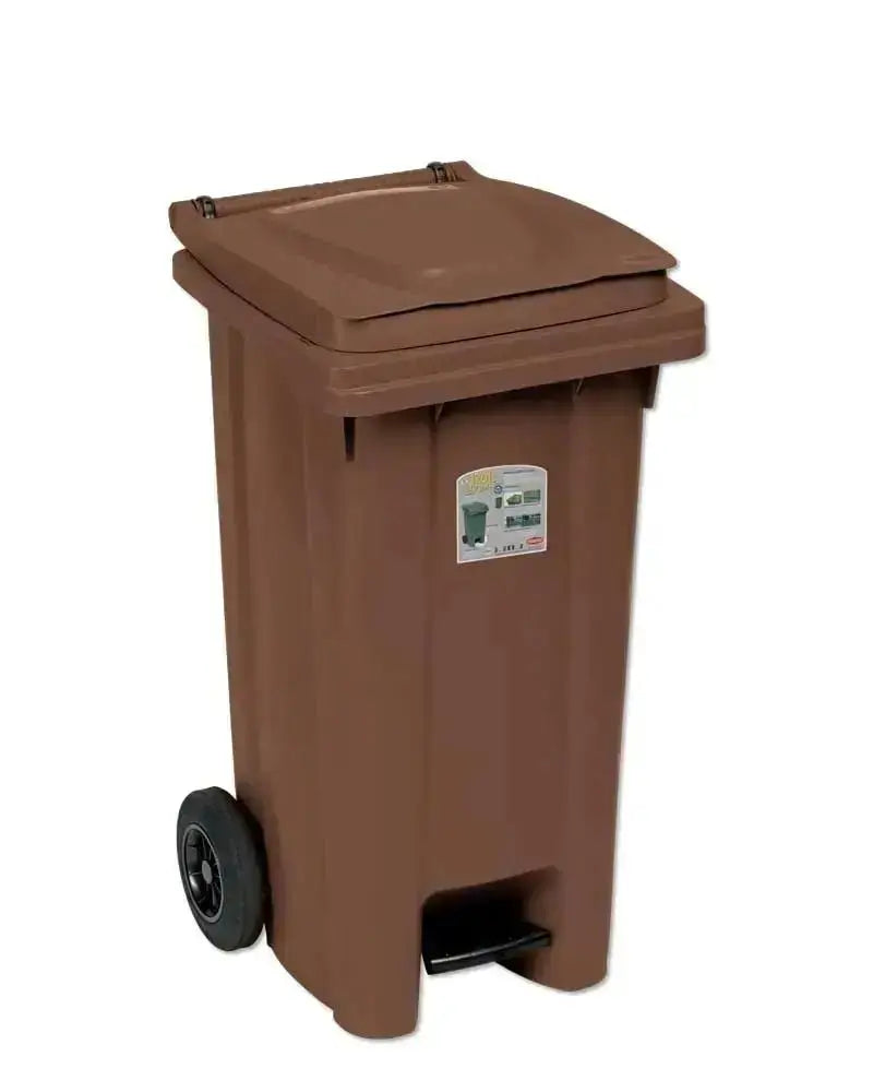 Bidone raccolta differenziata con pedale LT.120 diversi colori Cestini rifiuti/portaimmondizia Hobby Shop Solution marrone  