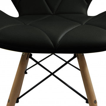 Sedia struttura metallo, seduta in poliuretano nero 49x41x71 cm
