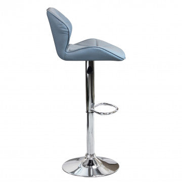 Sgabello regolabile in metallo e ecopelle, altezza 85-106 cm