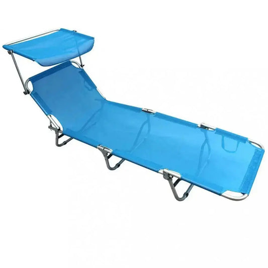 Brandina Sofia Textilene con Tettuccio Azzurro - Dimensioni: cm 190 x 58 x 25 h Sdraio da giardino Hobby Shop Solution   