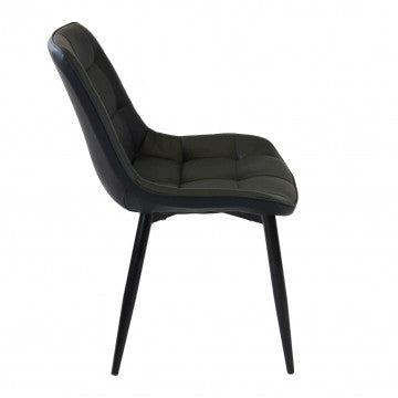 Poltrona struttura metallo seduta schienale ecopelle nero 59x51x82cm