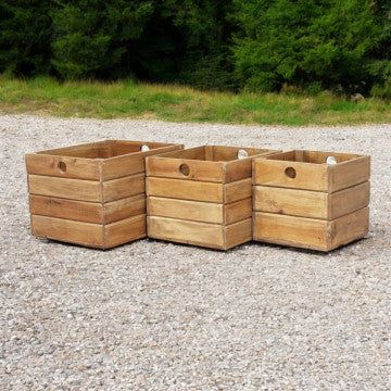 Set 3 cassette in mogano con dimensioni 44x37x30 cm
