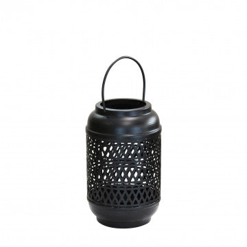 Lanterna Karen piccola in metallo nero 10x10x17 cm
