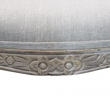 Sedia in legno e tessuto grigio, dimensioni 52x49x90 cm