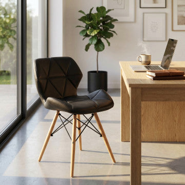 Sedia struttura metallo, seduta in poliuretano nero 49x41x71 cm