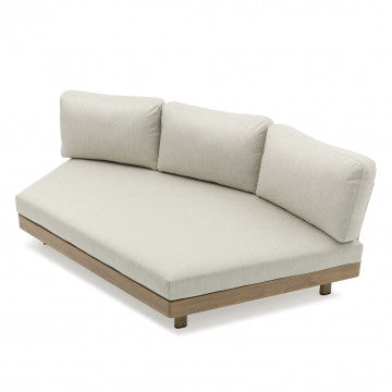 Divano destro 3 posti con cuscini, struttura alluminio, 217x126x71 cm