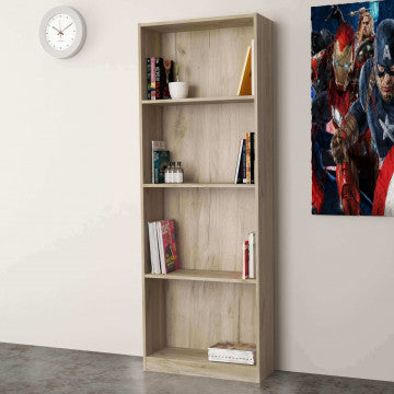 Libreria in truciolare bilaminato olmo rovere grigio 60x24x170 cm