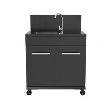 Modulo cucina con lavello in acciaio verniciato nero 82x46,5x109,5 cm
