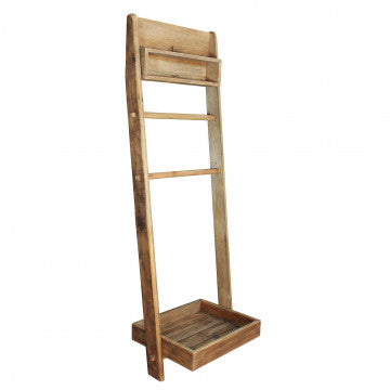 Scaffale da bagno in legno di pino riciclato 62x45x175 cm