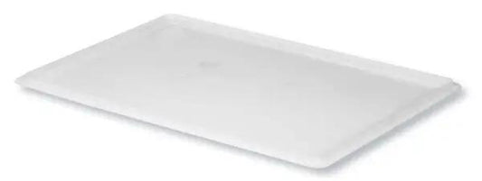 Coperchio bianco in PP per cassette accatastabili 60x40 cm, compatibile con art. 4407, 4410, 4413. Ideale per stoccaggio e trasporto alimenti.