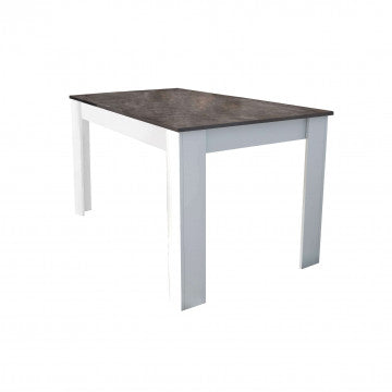 Credenza legno bianco grigio effetto cemento 138x80x75 cm truciolare