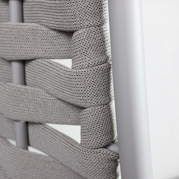 Dondolo in alluminio e corda con cuscini rivestimento TPU idrorepellente