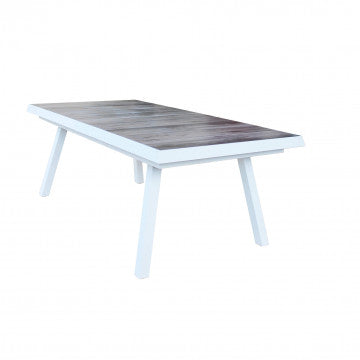 Tavolo allungabile 205/265 cm base alluminio piano ceramica effetto legno